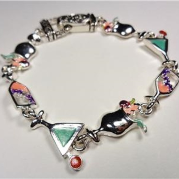 NAUTICAL ISLAND TROPICAL DRINK COCKTAIL BRACELET - Picture 2 of 3